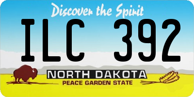 ND license plate ILC392
