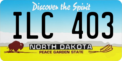 ND license plate ILC403
