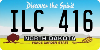 ND license plate ILC416