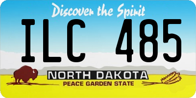 ND license plate ILC485