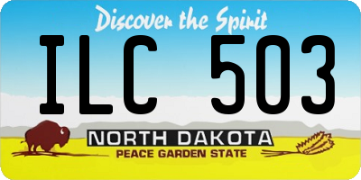 ND license plate ILC503