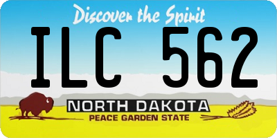 ND license plate ILC562