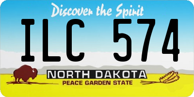 ND license plate ILC574