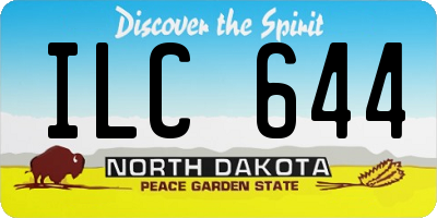 ND license plate ILC644