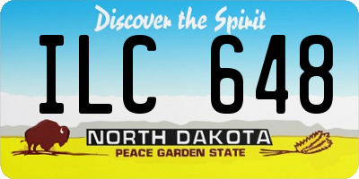ND license plate ILC648