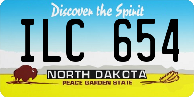 ND license plate ILC654