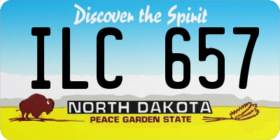 ND license plate ILC657