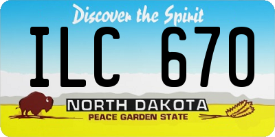 ND license plate ILC670