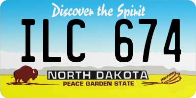 ND license plate ILC674