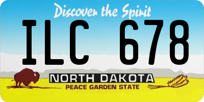 ND license plate ILC678