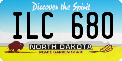 ND license plate ILC680
