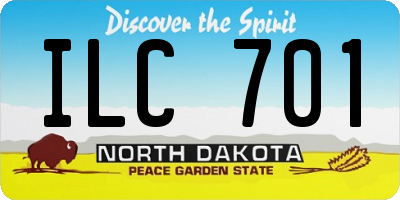 ND license plate ILC701