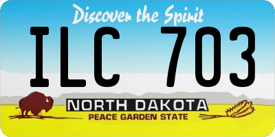 ND license plate ILC703
