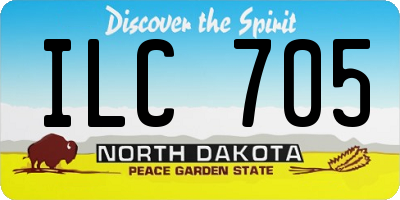 ND license plate ILC705