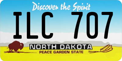 ND license plate ILC707