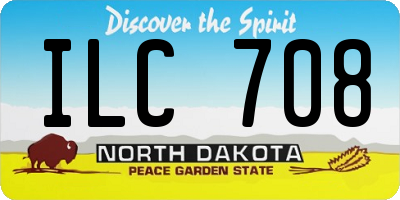 ND license plate ILC708