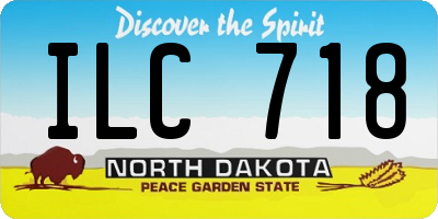 ND license plate ILC718