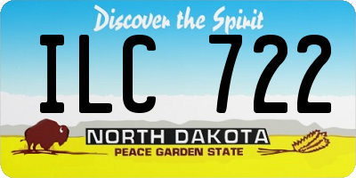 ND license plate ILC722