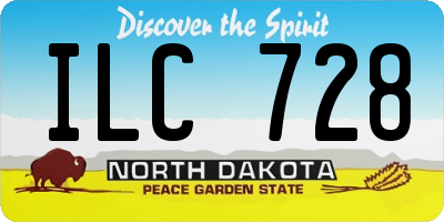 ND license plate ILC728