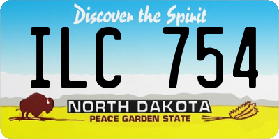 ND license plate ILC754