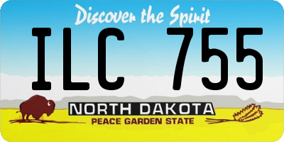 ND license plate ILC755