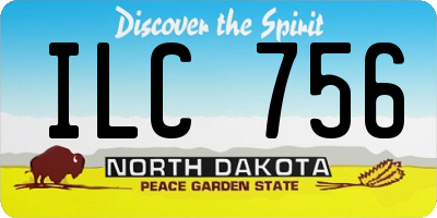 ND license plate ILC756