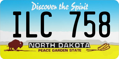 ND license plate ILC758