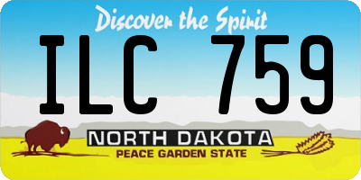 ND license plate ILC759