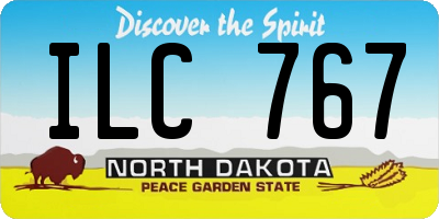 ND license plate ILC767