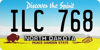 ND license plate ILC768
