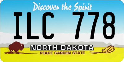 ND license plate ILC778