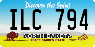 ND license plate ILC794