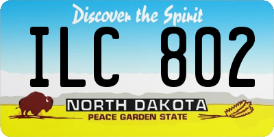 ND license plate ILC802