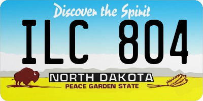 ND license plate ILC804