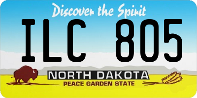 ND license plate ILC805