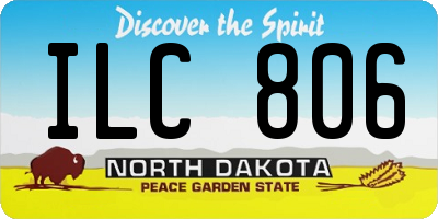 ND license plate ILC806