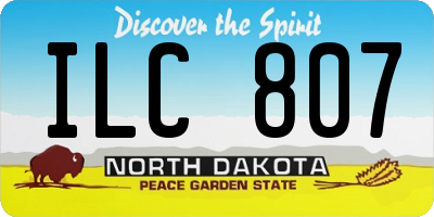 ND license plate ILC807