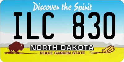 ND license plate ILC830