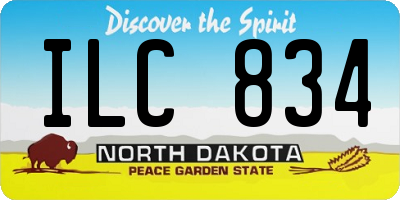 ND license plate ILC834