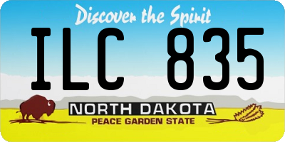 ND license plate ILC835