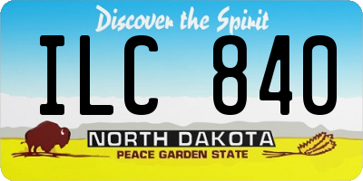 ND license plate ILC840