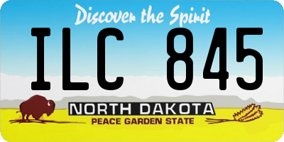 ND license plate ILC845