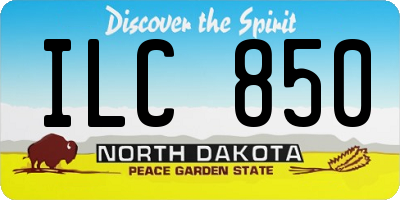 ND license plate ILC850