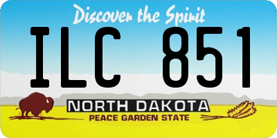 ND license plate ILC851