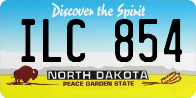 ND license plate ILC854