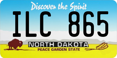 ND license plate ILC865