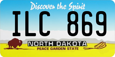 ND license plate ILC869