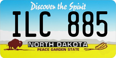 ND license plate ILC885