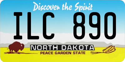 ND license plate ILC890