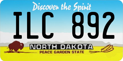 ND license plate ILC892